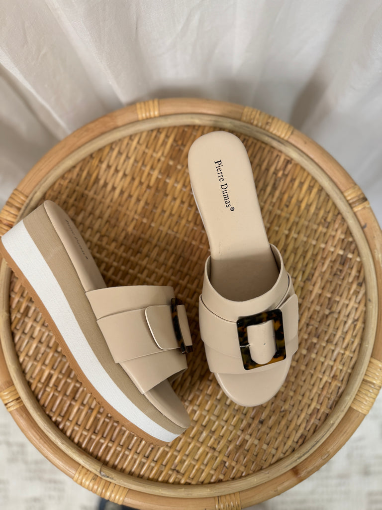 Saint Nude Wedge Sandal-Sandals-PIERRE DUMAS-The Silo Boutique, Women's Fashion Boutique Located in Warren and Grand Forks North Dakota