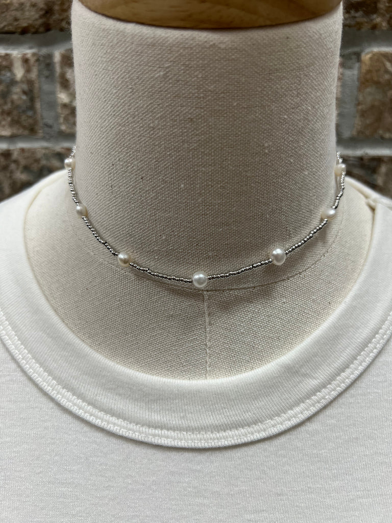 Fame Multi Mini Pearl Twisted Chain Necklace-Necklaces-Fame-The Silo Boutique, Women's Fashion Boutique Located in Warren and Grand Forks North Dakota