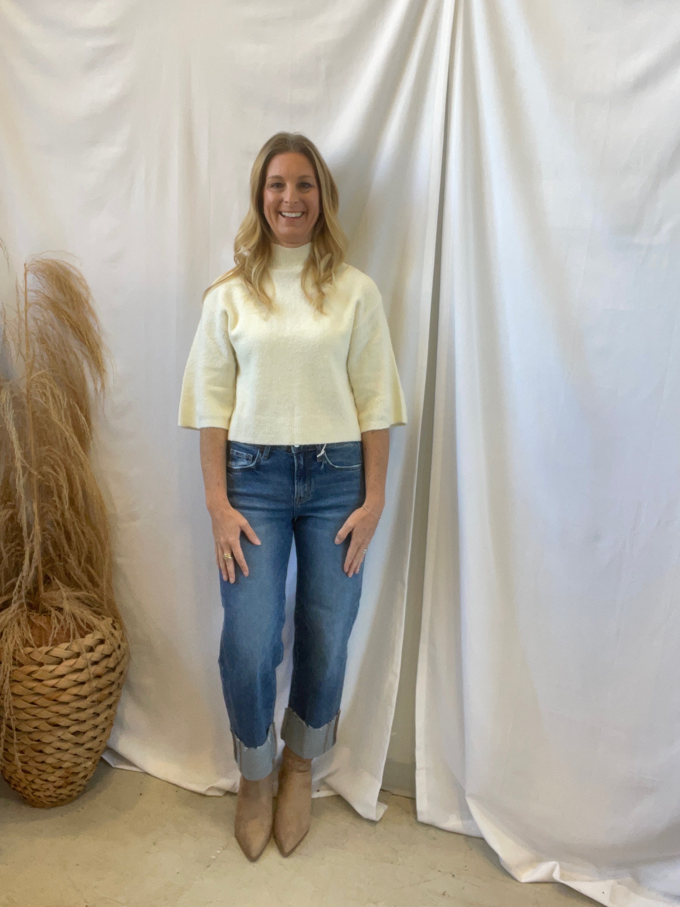 Lovervet Defeating Cuffed Barrel Jeans-Jeans-lovervet-The Silo Boutique, Women's Fashion Boutique Located in Warren and Grand Forks North Dakota