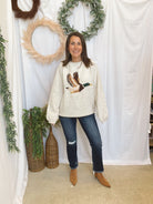 Mallard In Flight Sweater-Oatmeal-Sweaters-very j-The Silo Boutique, Women's Fashion Boutique Located in Warren and Grand Forks North Dakota