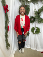 Lori Sweater Cardigan-Red-Cardigans-hyfve-The Silo Boutique, Women's Fashion Boutique Located in Warren and Grand Forks North Dakota