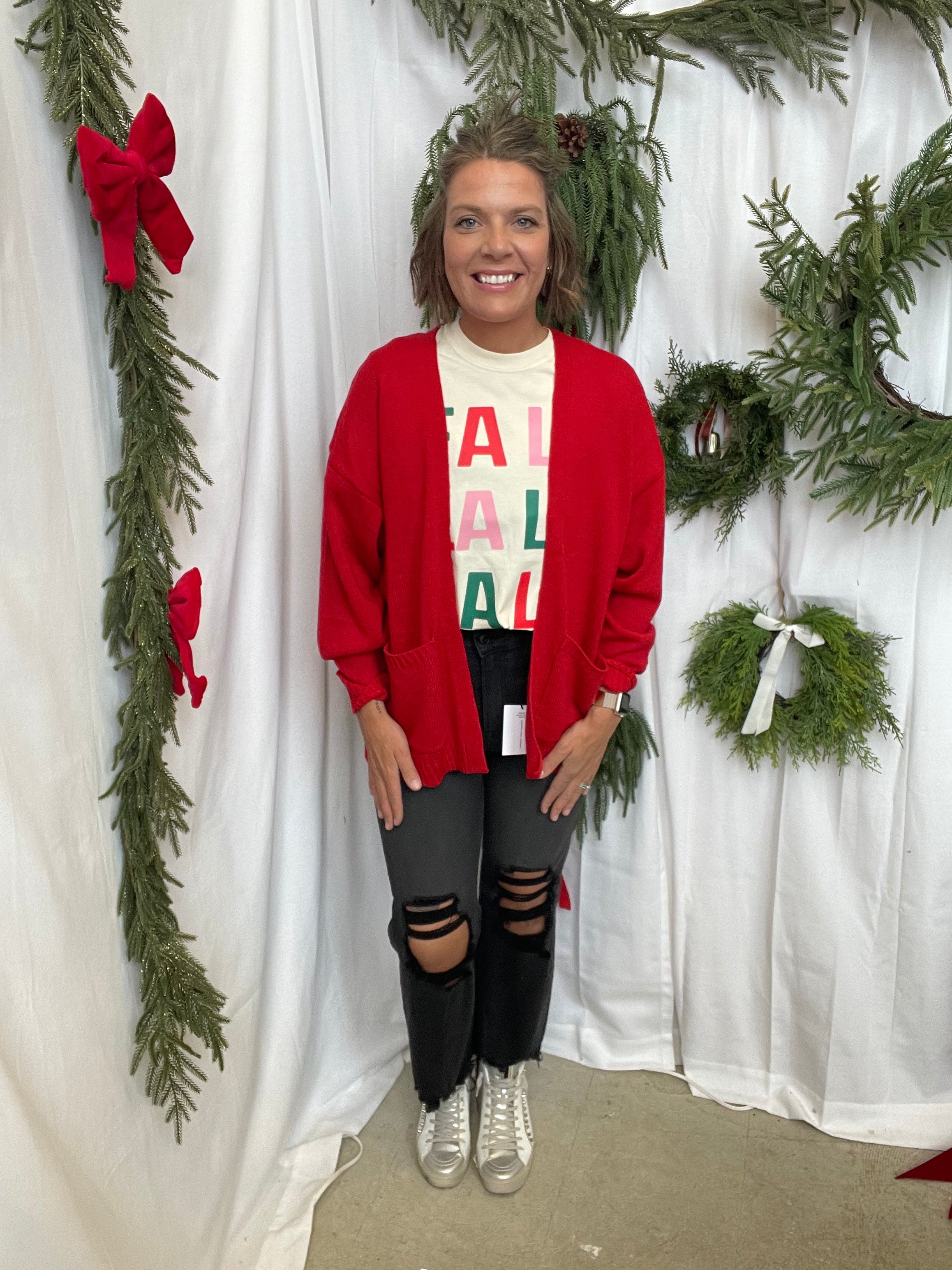 Lori Sweater Cardigan-Red-Cardigans-hyfve-The Silo Boutique, Women's Fashion Boutique Located in Warren and Grand Forks North Dakota