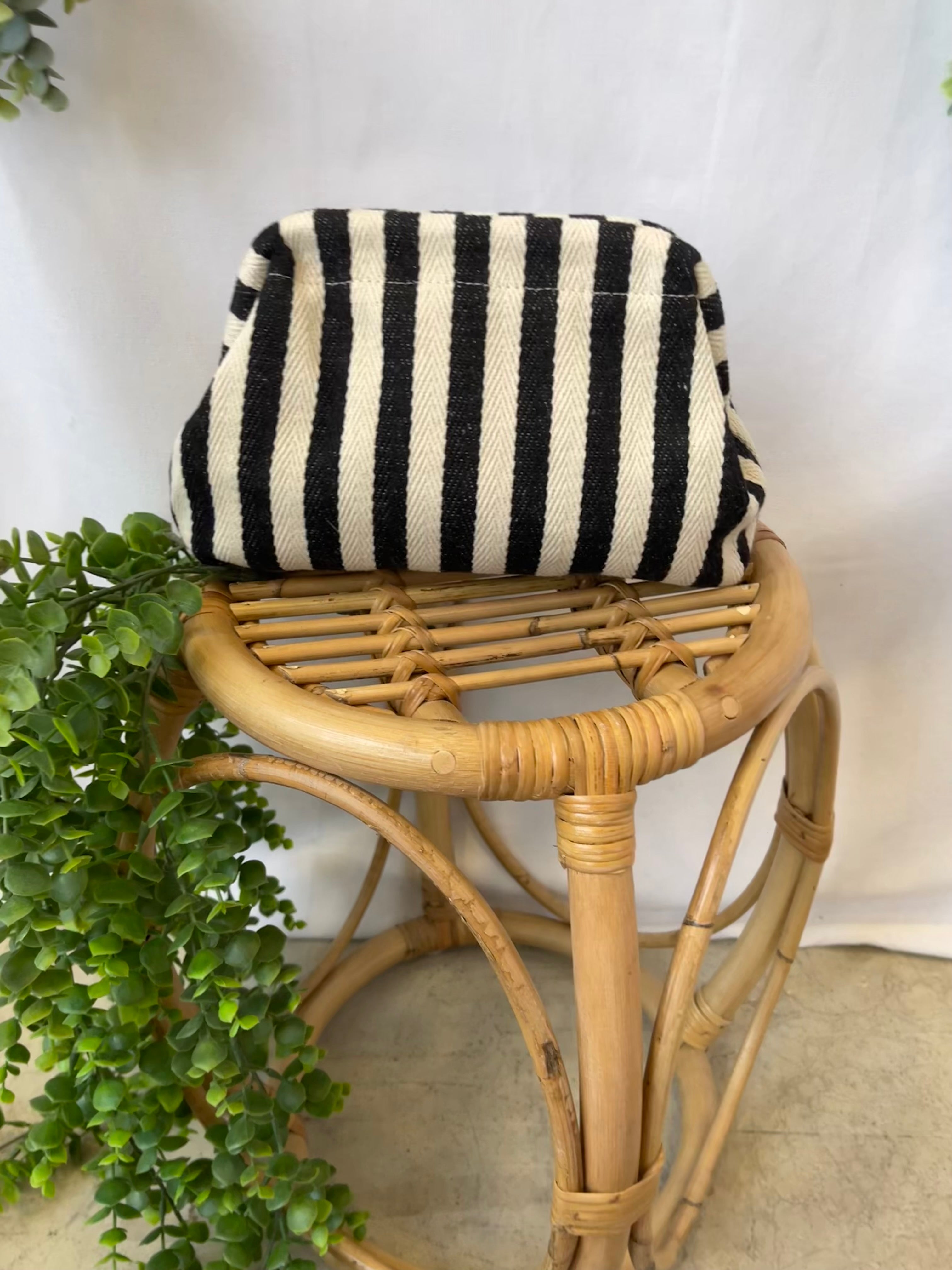 Black Stripe Clutch Purse-Purses-Fair-The Silo Boutique, Women's Fashion Boutique Located in Warren and Grand Forks North Dakota
