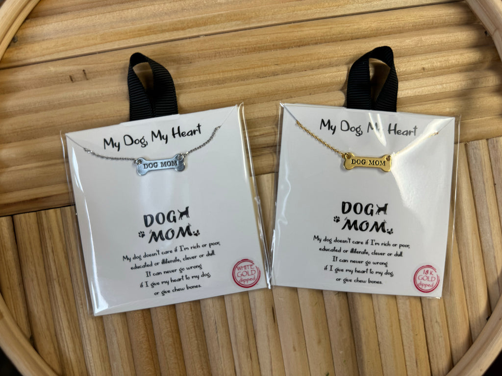 Dog Mom Bone Necklace-Necklaces-Fame-The Silo Boutique, Women's Fashion Boutique Located in Warren and Grand Forks North Dakota