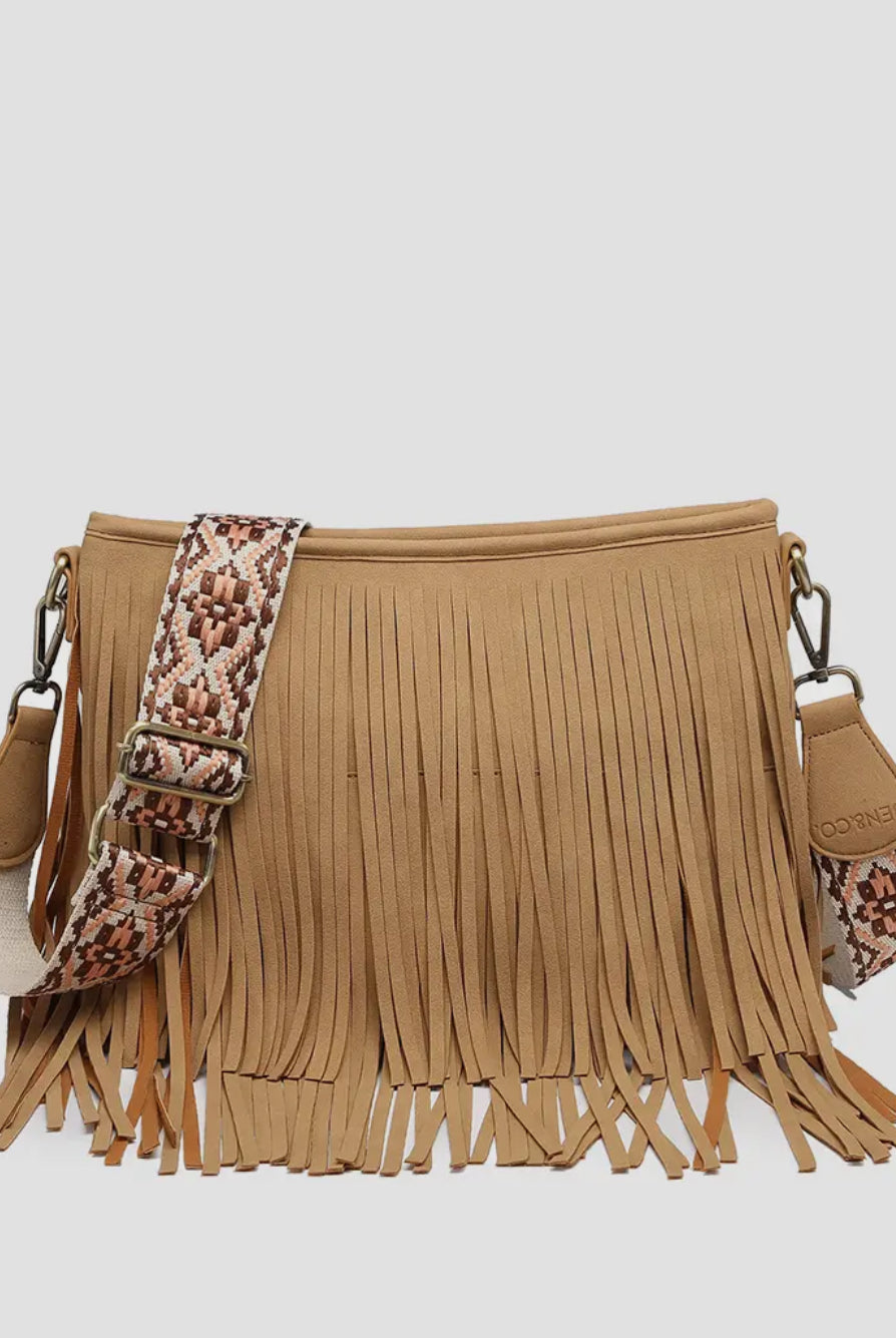 Jen and Co Sadie Suede Fringe Crossbody-Crossbody Purses-Jen and Co-The Silo Boutique, Women's Fashion Boutique Located in Warren and Grand Forks North Dakota