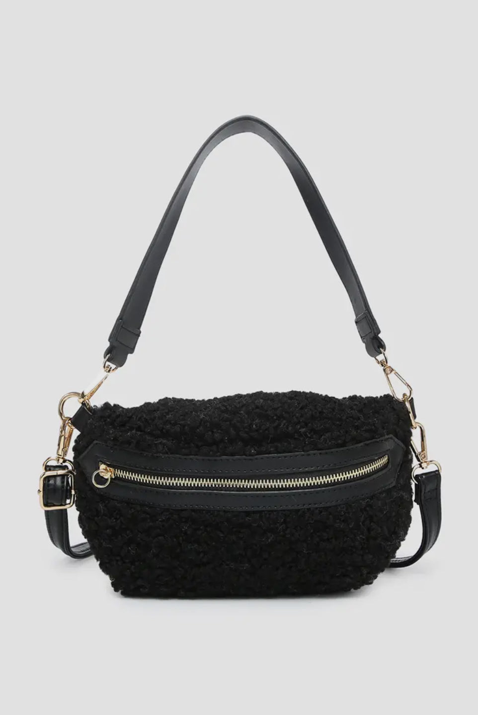 Brookie Sherpa Belt Bag w/ Strap-Crossbody Purses-Jen and Co-The Silo Boutique, Women's Fashion Boutique Located in Warren and Grand Forks North Dakota