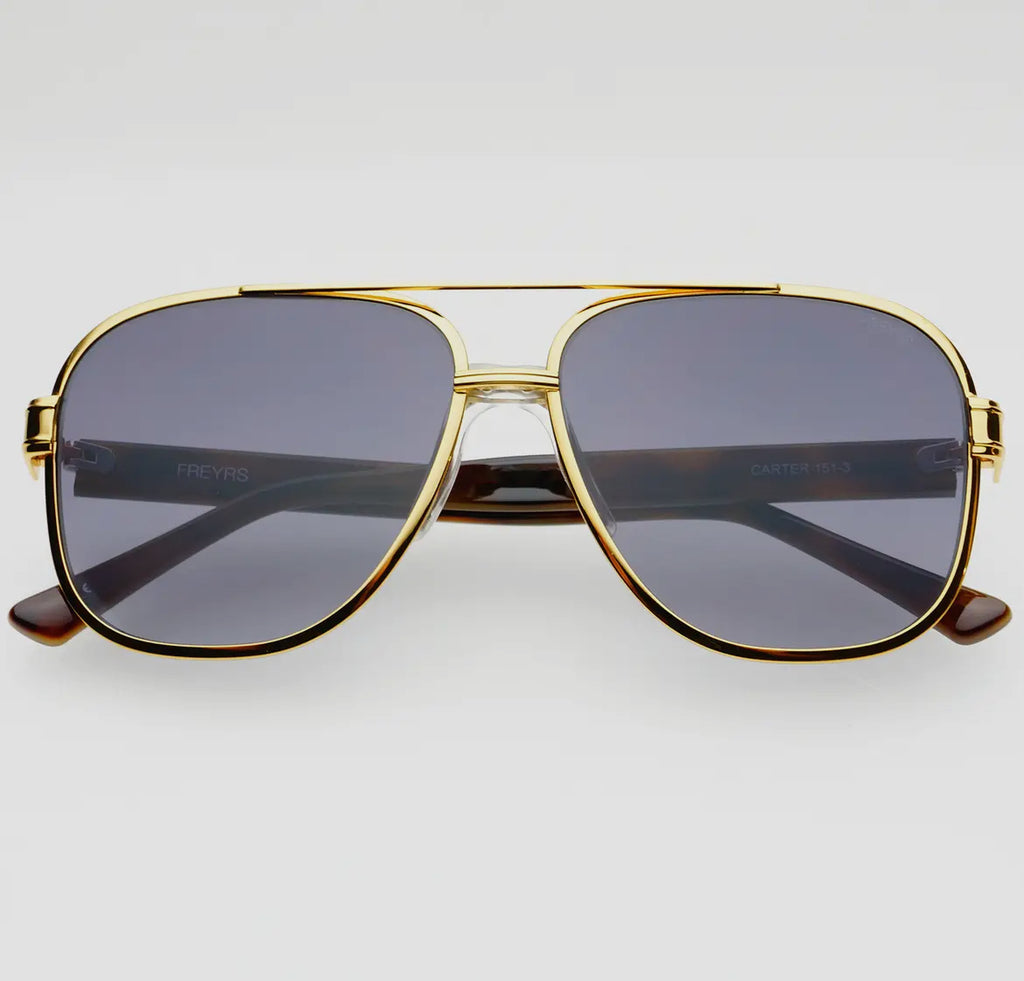 Freyrs Carter Gold/Gray Tortoise Sunglasses-Sunglasses-freyers-The Silo Boutique, Women's Fashion Boutique Located in Warren and Grand Forks North Dakota