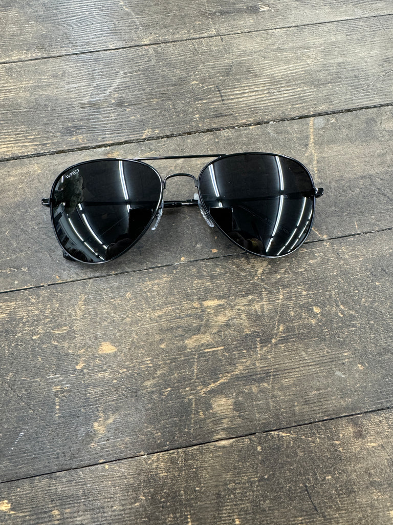 WMP Black Aviator Sunglasses-Sunglasses-wmp-The Silo Boutique, Women's Fashion Boutique Located in Warren and Grand Forks North Dakota