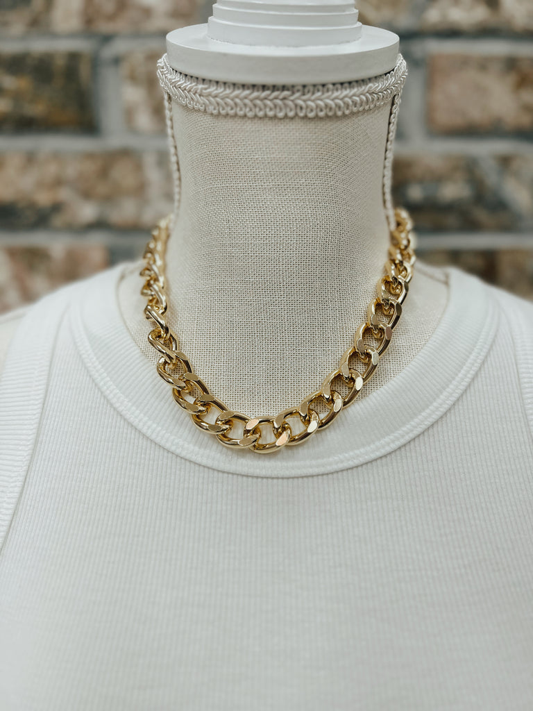 Girly Gold Thick Chain Necklace-Necklaces-girly-The Silo Boutique, Women's Fashion Boutique Located in Warren and Grand Forks North Dakota