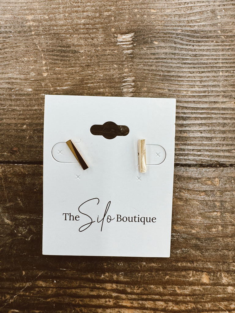 Mini Rectangle Stud Earrings-earrings-howards-The Silo Boutique, Women's Fashion Boutique Located in Warren and Grand Forks North Dakota