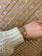 Gold Hinge Bone Bangle Bracelet-Bracelets-Fame-The Silo Boutique, Women's Fashion Boutique Located in Warren and Grand Forks North Dakota
