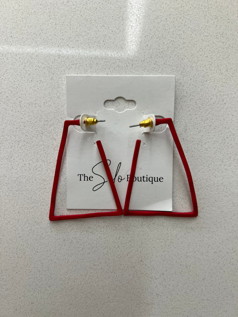 Red Shaped Earrings-earrings-Dallas Market-The Silo Boutique, Women's Fashion Boutique Located in Warren and Grand Forks North Dakota