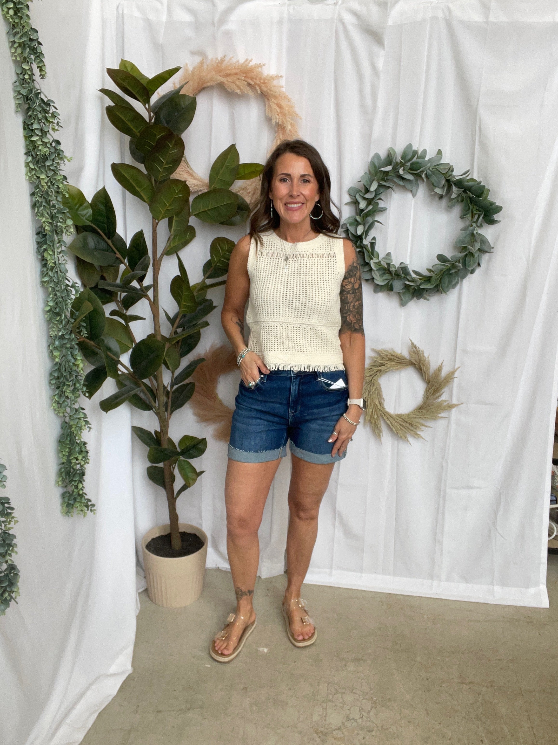 Ruffled Hemline Knit Tank Top-Tank Tops-be cool-The Silo Boutique, Women's Fashion Boutique Located in Warren and Grand Forks North Dakota