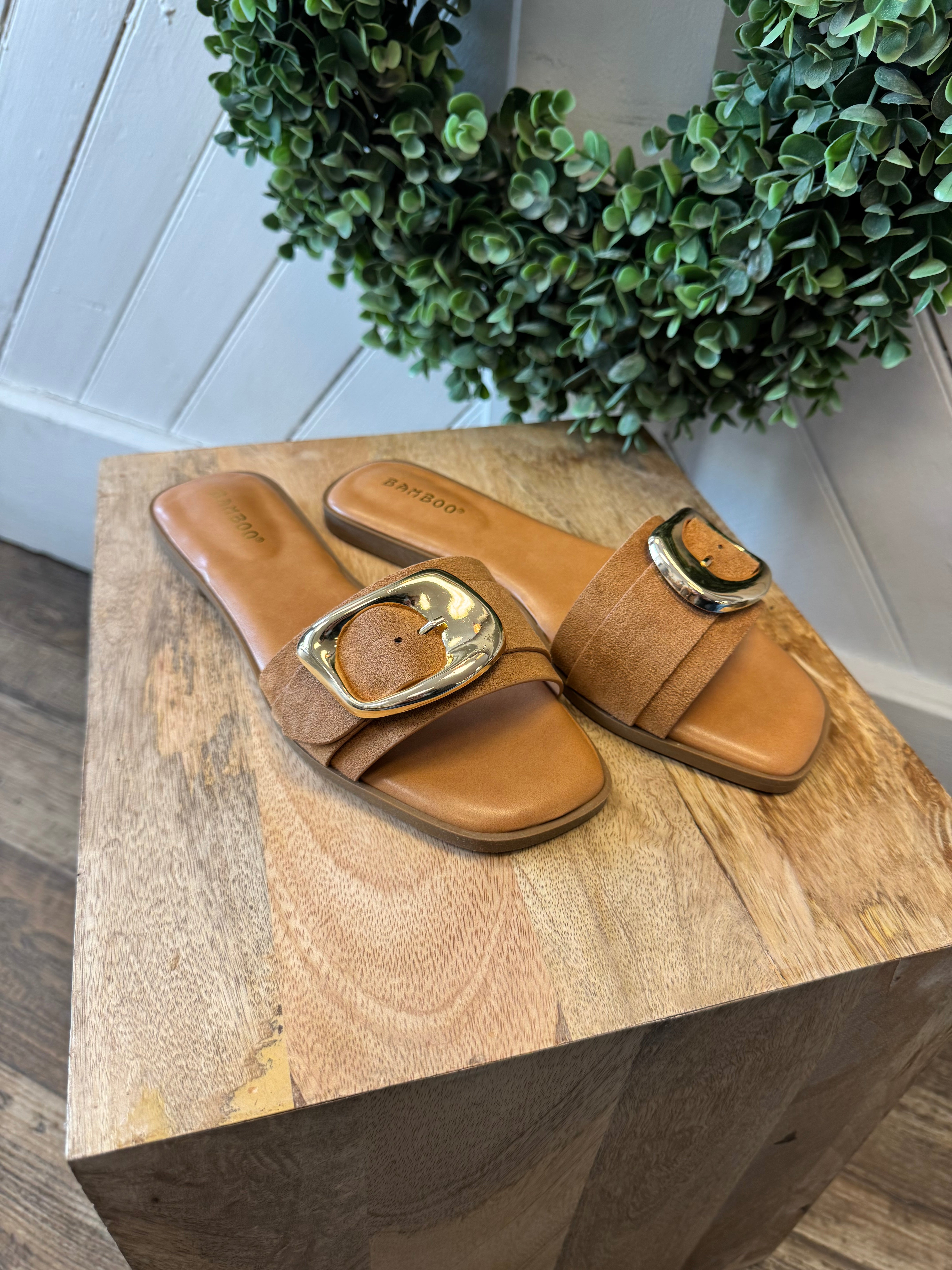 Bamboo Idea Tan Sandal-Sandals-bamboo-The Silo Boutique, Women's Fashion Boutique Located in Warren and Grand Forks North Dakota