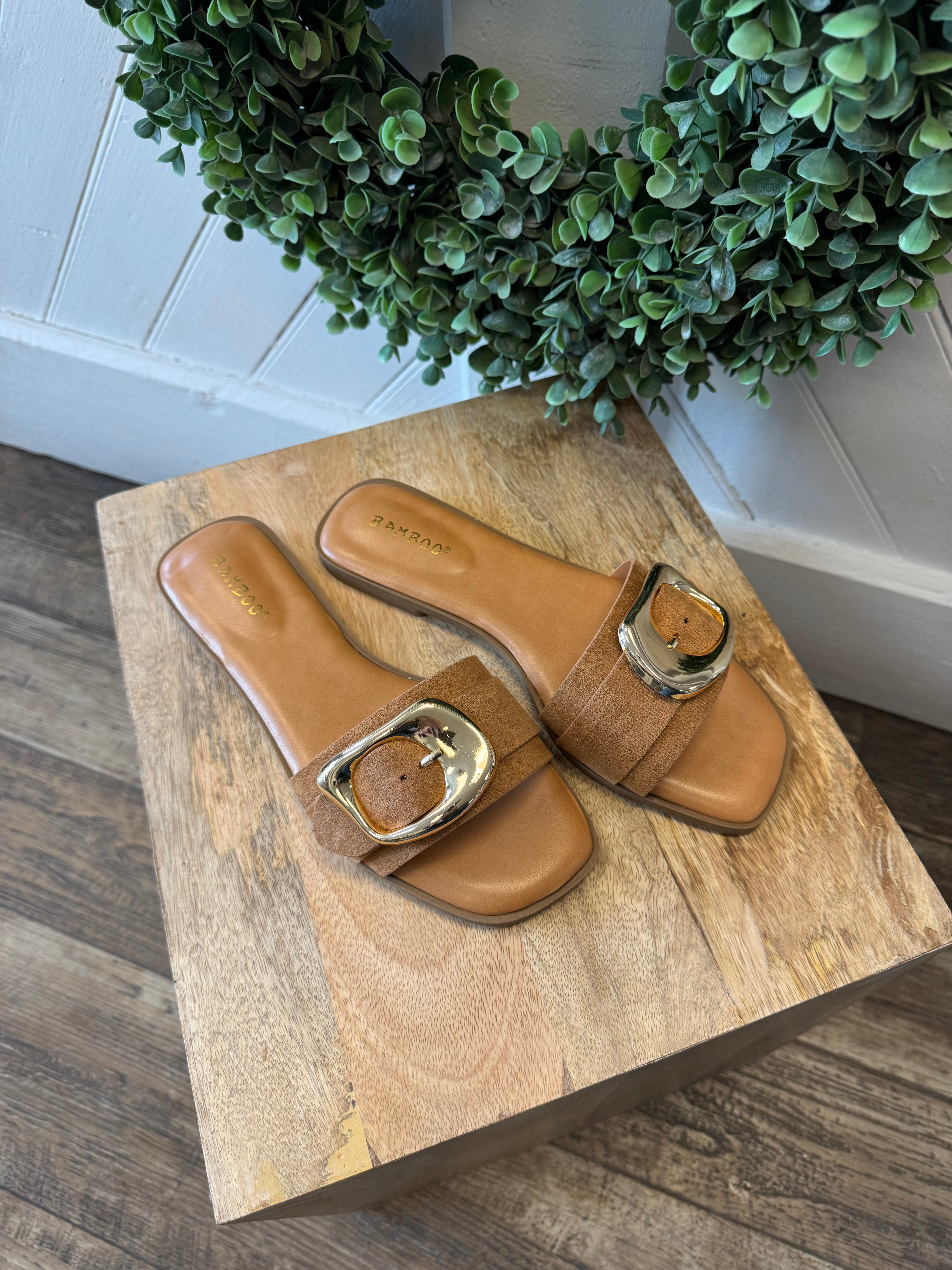 Bamboo Idea Tan Sandal-Sandals-bamboo-The Silo Boutique, Women's Fashion Boutique Located in Warren and Grand Forks North Dakota