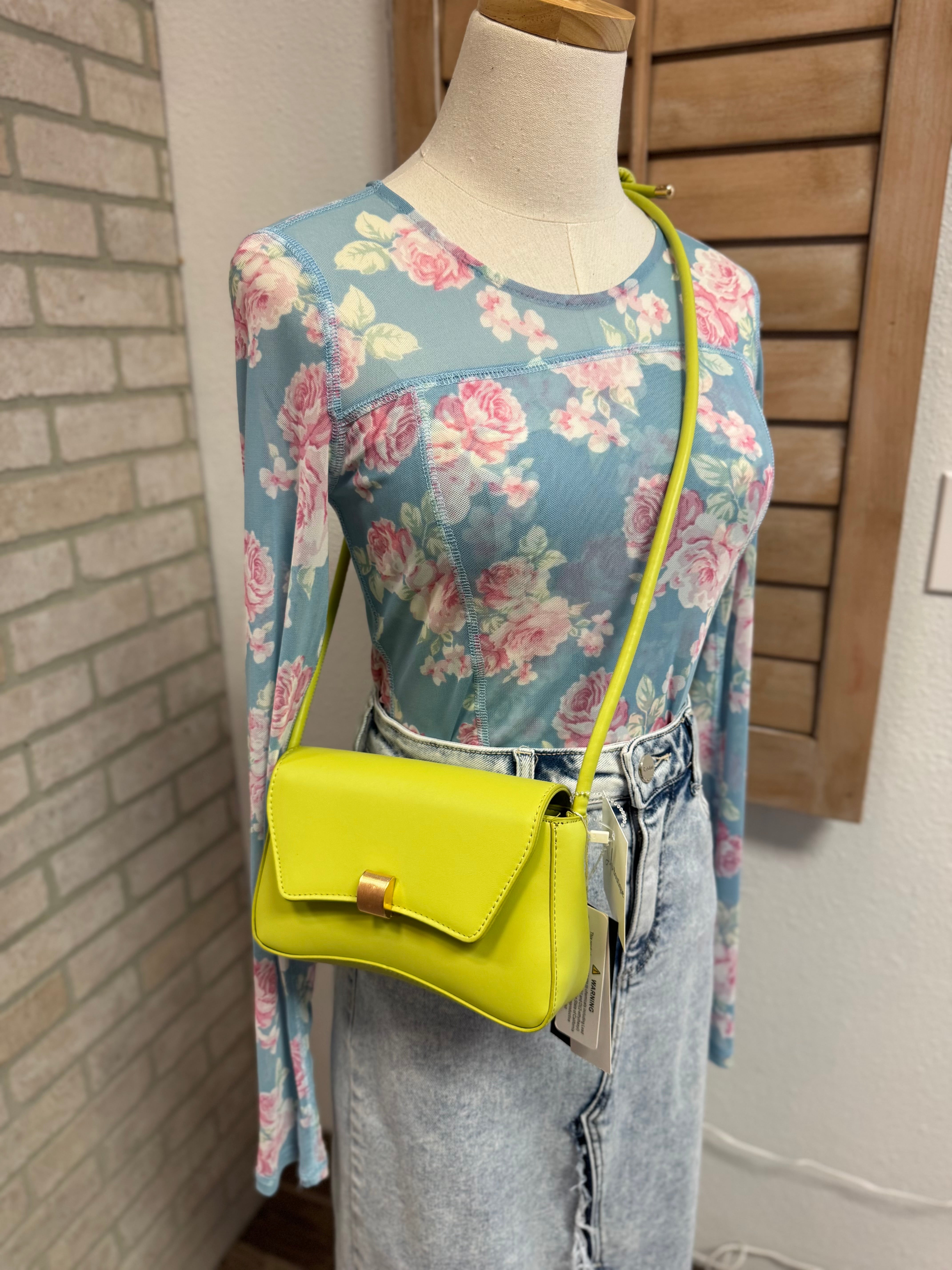 Leather Rope Purse-Lime-Purses-Fame-The Silo Boutique, Women's Fashion Boutique Located in Warren and Grand Forks North Dakota