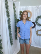 Cool Tencel Top-Blueberry-Short Sleeve Tops-be cool-The Silo Boutique, Women's Fashion Boutique Located in Warren and Grand Forks North Dakota