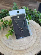 Mini Cross Rhinestone CZ Necklace-Necklaces-Fame-The Silo Boutique, Women's Fashion Boutique Located in Warren and Grand Forks North Dakota