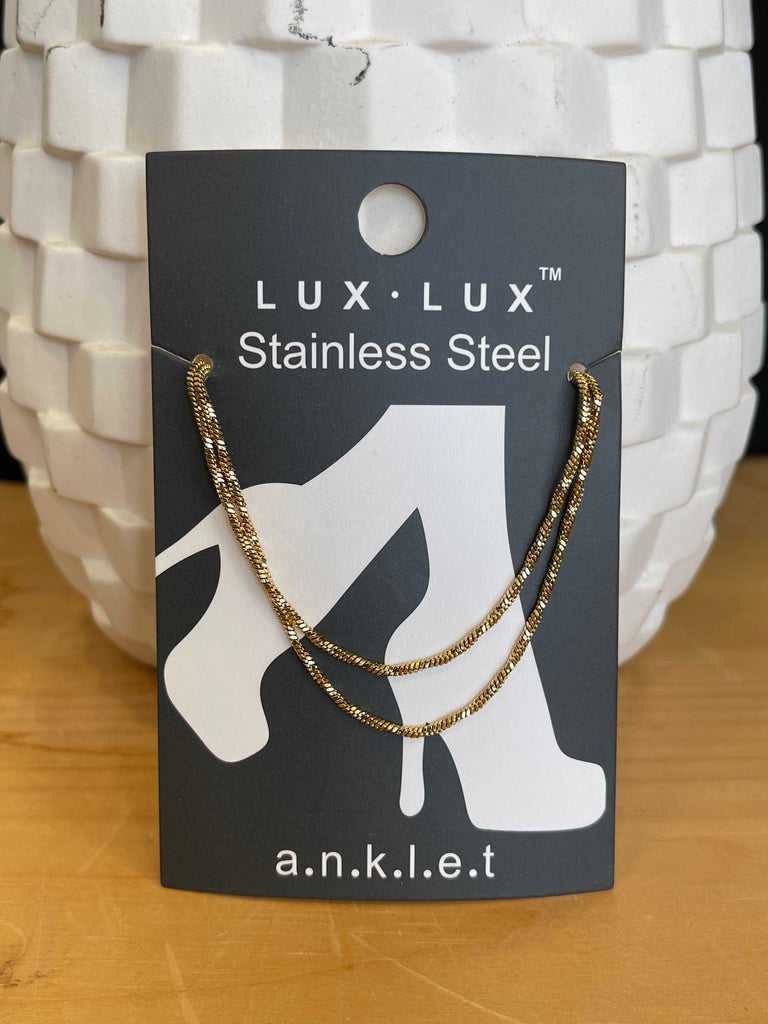 Double Chain Link Ankle Bracelet-Ankle Bracelets-Dallas Market-The Silo Boutique, Women's Fashion Boutique Located in Warren and Grand Forks North Dakota