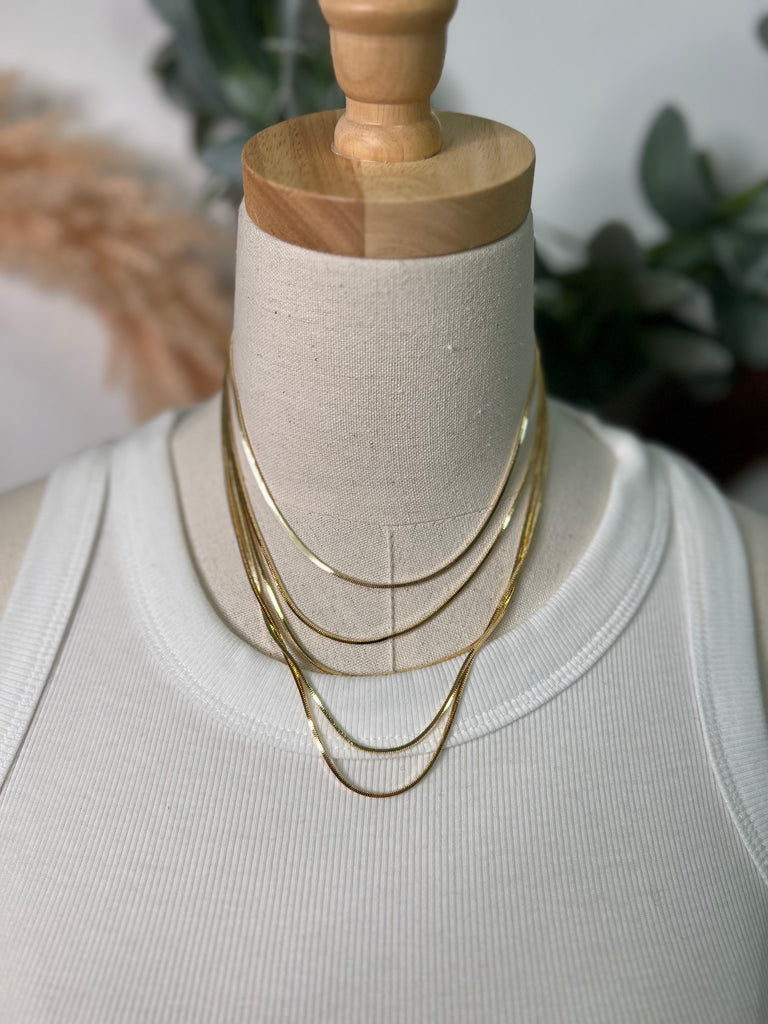 Fame Layered Snake Necklace-Necklaces-Fame-The Silo Boutique, Women's Fashion Boutique Located in Warren and Grand Forks North Dakota