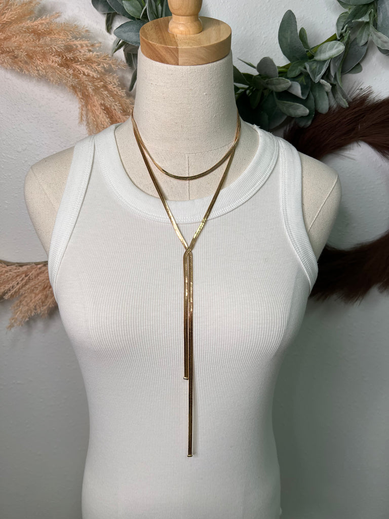 Fame Double Layer Snake Necklace-Necklaces-Fame-The Silo Boutique, Women's Fashion Boutique Located in Warren and Grand Forks North Dakota