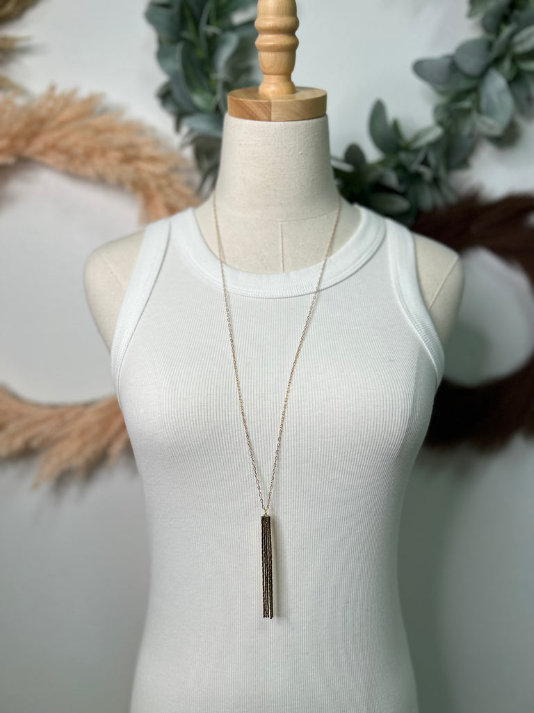 Fame Long Chain Tassel Necklace-Necklaces-Fame-The Silo Boutique, Women's Fashion Boutique Located in Warren and Grand Forks North Dakota