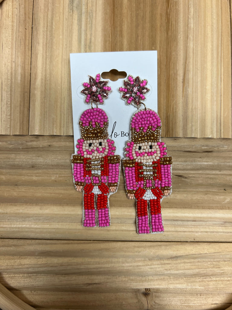 Nutcracker Beaded Earrings-earrings-ANB-The Silo Boutique, Women's Fashion Boutique Located in Warren and Grand Forks North Dakota