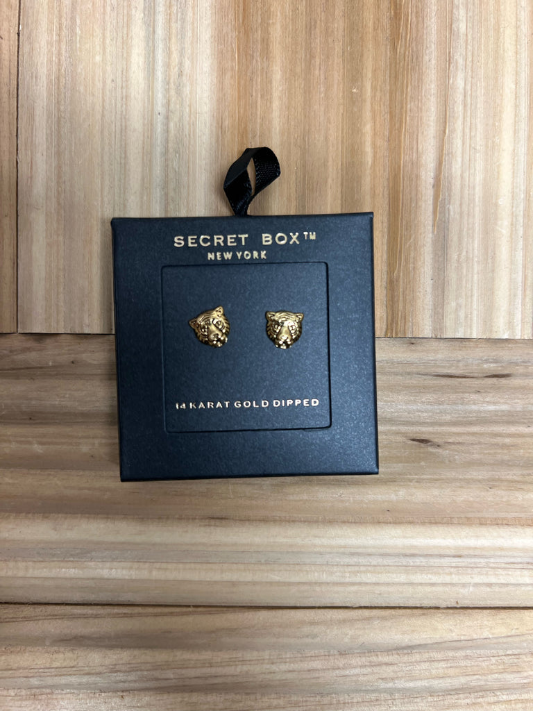 Gold Tiger Stud Earrings-earrings-ANB-The Silo Boutique, Women's Fashion Boutique Located in Warren and Grand Forks North Dakota