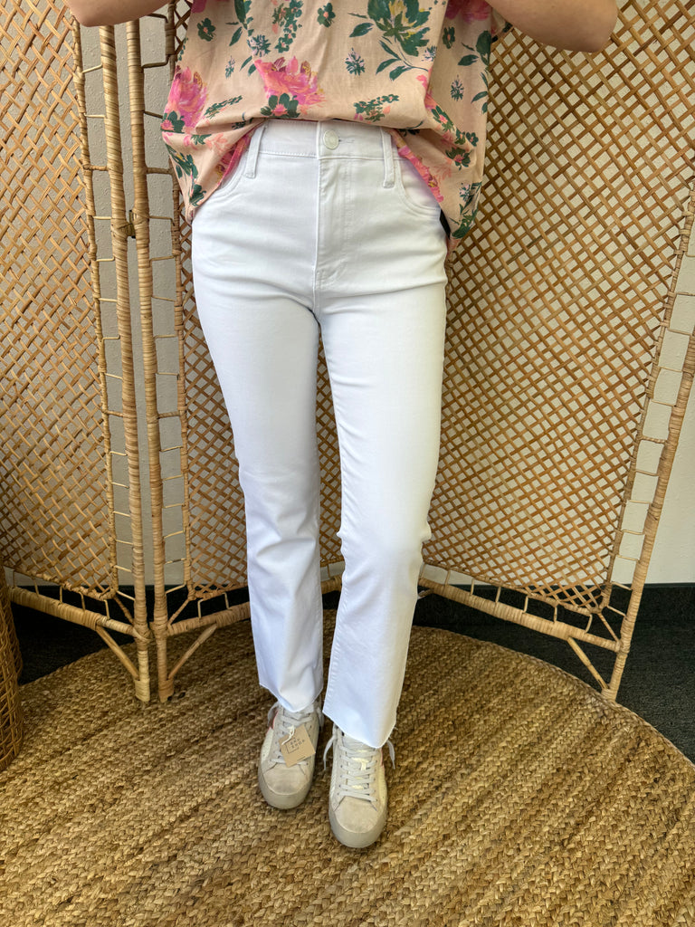 Kut Kelsey High Rise Ankle Flare-Optic White-Jeans-Kut-The Silo Boutique, Women's Fashion Boutique Located in Warren and Grand Forks North Dakota