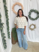 Davi Sheer Floral Lace Top-Short Sleeve Tops-davi-The Silo Boutique, Women's Fashion Boutique Located in Warren and Grand Forks North Dakota