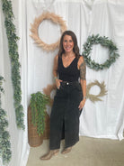 Snow Corduroy Skirt-Black-Skirts-hem and thread-The Silo Boutique, Women's Fashion Boutique Located in Warren and Grand Forks North Dakota