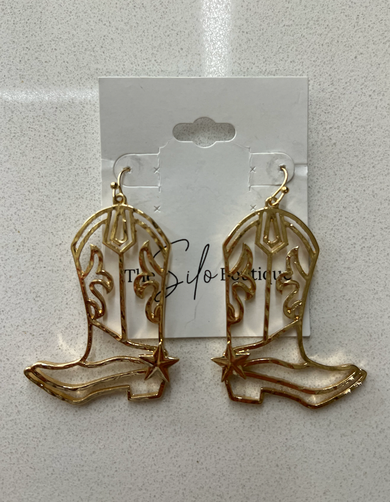 Boot Star Earrings-earrings-Dallas Market-The Silo Boutique, Women's Fashion Boutique Located in Warren and Grand Forks North Dakota
