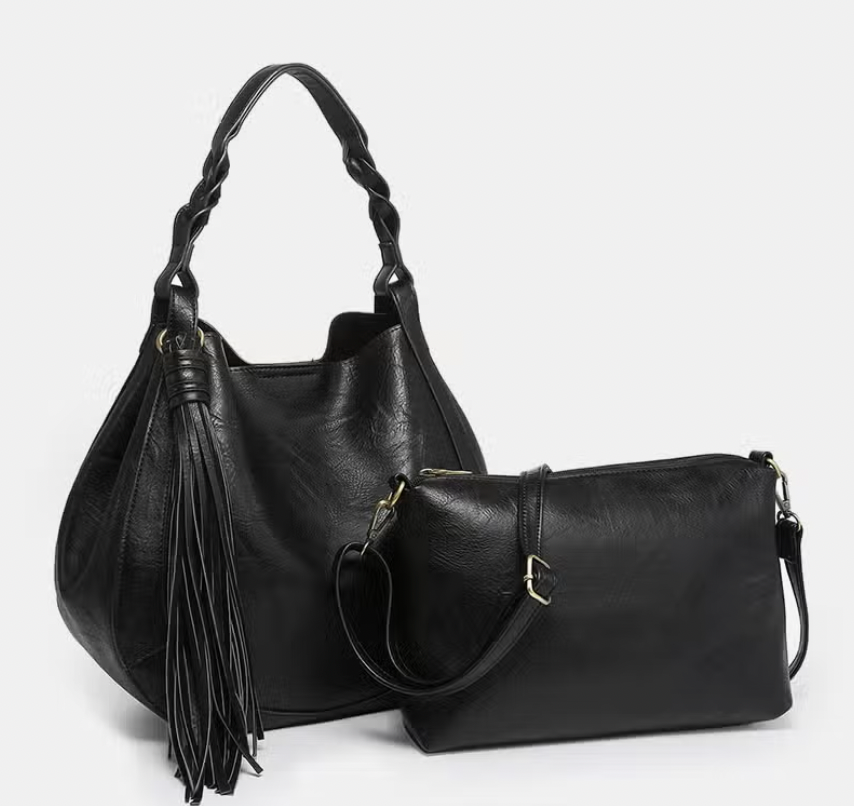 Black Leather Hobo Bag