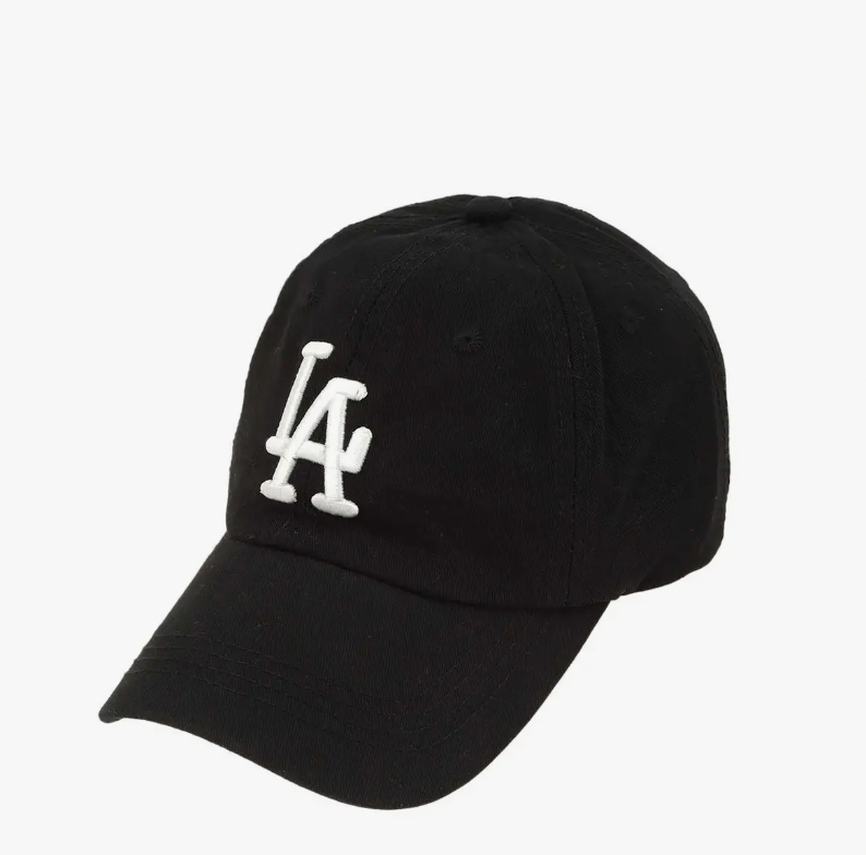 LA Black Embroidery Baseball Cap-Hats-ANB-The Silo Boutique, Women's Fashion Boutique Located in Warren and Grand Forks North Dakota