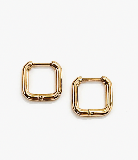 Beljoy Enid Square Huggie Earrings-earrings-beljoy-The Silo Boutique, Women's Fashion Boutique Located in Warren and Grand Forks North Dakota