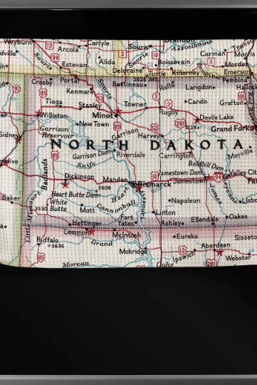 North Dakota Map Tea Towel-Tea Towels-Daisy May Designs-The Silo Boutique, Women's Fashion Boutique Located in Warren and Grand Forks North Dakota