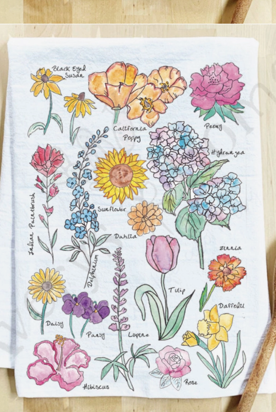 Summer Flowers Tea Towel-Tea Towels-Averys Home-The Silo Boutique, Women's Fashion Boutique Located in Warren and Grand Forks North Dakota