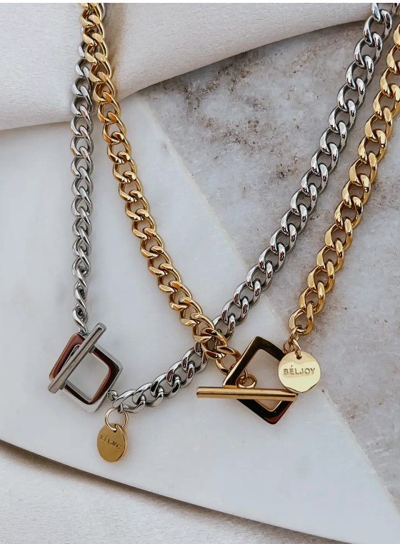 Beljoy Maeve Cuban Chain Necklace-Necklaces-beljoy-The Silo Boutique, Women's Fashion Boutique Located in Warren and Grand Forks North Dakota