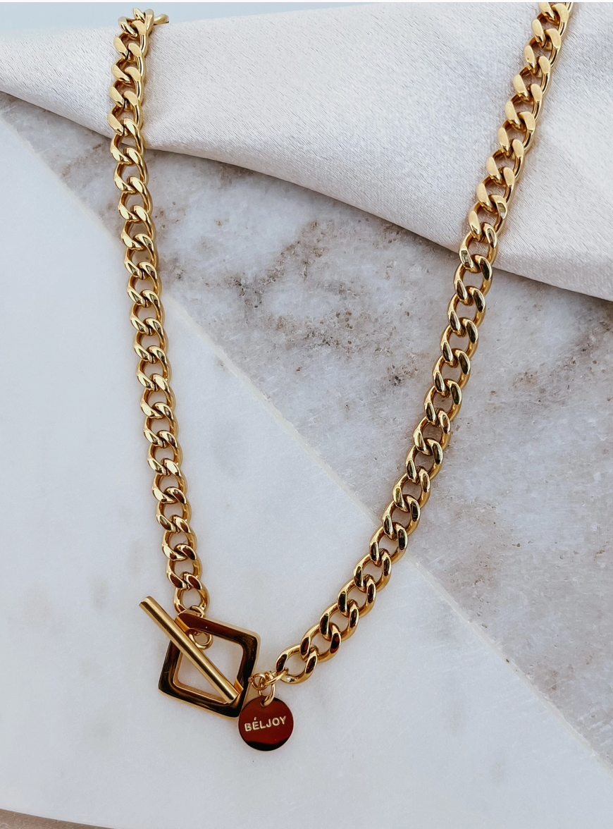 Beljoy Maeve Cuban Chain Necklace-Necklaces-beljoy-The Silo Boutique, Women's Fashion Boutique Located in Warren and Grand Forks North Dakota