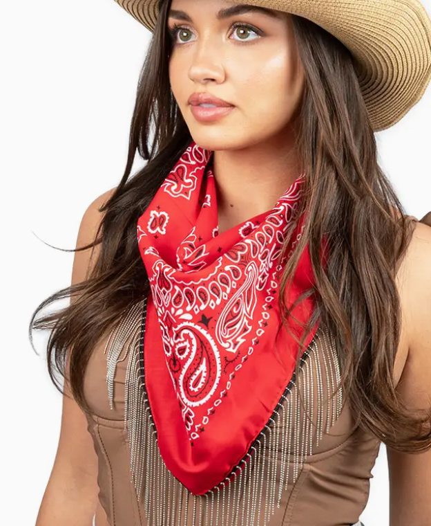 Bling Fringe Bandana-Scarves-david and young-The Silo Boutique, Women's Fashion Boutique Located in Warren and Grand Forks North Dakota