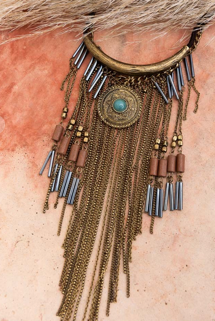 Antique Fringe Necklace-Necklaces-Leto-The Silo Boutique, Women's Fashion Boutique Located in Warren and Grand Forks North Dakota