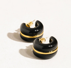 Arlo Black Small C Hoop Earring-Earrings-maiq-The Silo Boutique, Women's Fashion Boutique Located in Warren and Grand Forks North Dakota