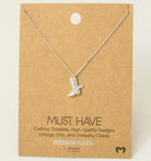 Kick It Gold Boot Necklace-Silver-Necklaces-Fame-The Silo Boutique, Women's Fashion Boutique Located in Warren and Grand Forks North Dakota