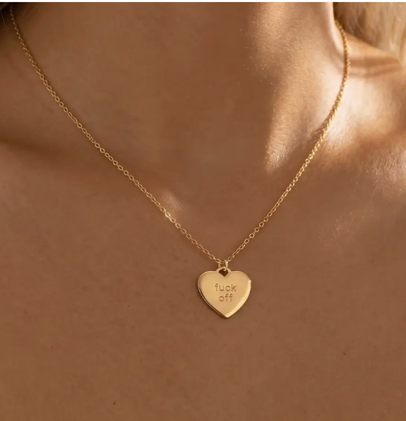 F Off Necklace-Gold-Necklaces-Fame-The Silo Boutique, Women's Fashion Boutique Located in Warren and Grand Forks North Dakota