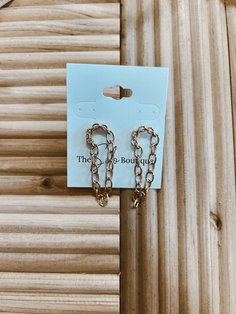 Kenze Chain Link Earrings-earrings-kennze-The Silo Boutique, Women's Fashion Boutique Located in Warren and Grand Forks North Dakota