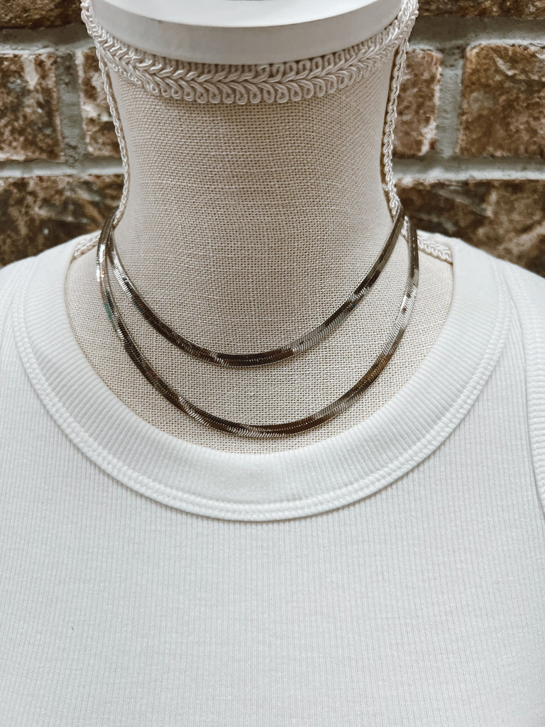 Kenze Silver Snake Chain Necklace-Necklaces-kennze-The Silo Boutique, Women's Fashion Boutique Located in Warren and Grand Forks North Dakota