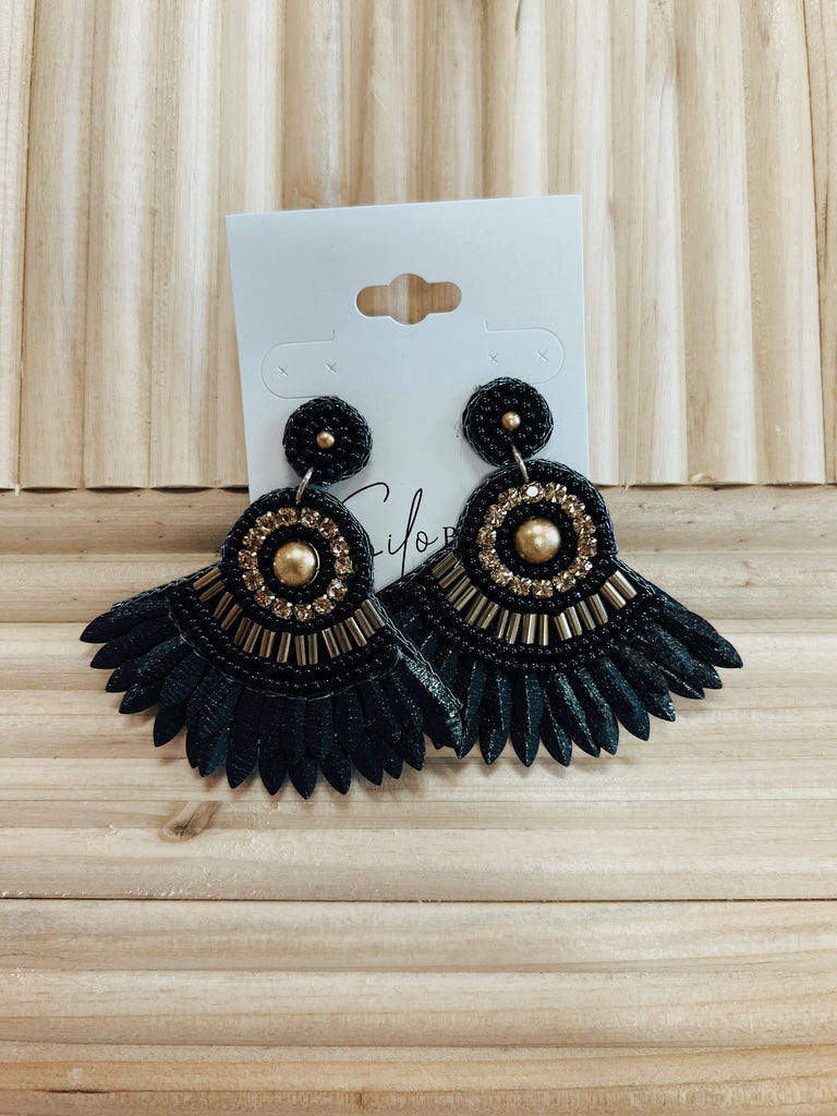 Kenze Black Gold Post Earrings-earrings-kennze-The Silo Boutique, Women's Fashion Boutique Located in Warren and Grand Forks North Dakota