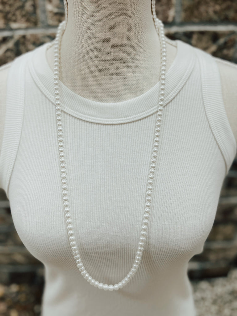 Kenze Long Pearl Necklace-Necklaces-kennze-The Silo Boutique, Women's Fashion Boutique Located in Warren and Grand Forks North Dakota