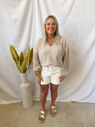 Judy Blue White Jogger Shorts-Shorts-judy blue-The Silo Boutique, Women's Fashion Boutique Located in Warren and Grand Forks North Dakota