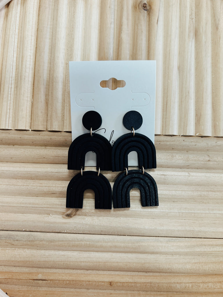 Kenze Black Drop Earrings-earrings-kennze-The Silo Boutique, Women's Fashion Boutique Located in Warren and Grand Forks North Dakota
